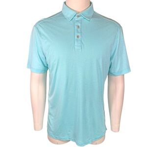 Tommy Bahama Men's‎ Polo Shirt Aqua/White Short Sleeve Casual Size Medium